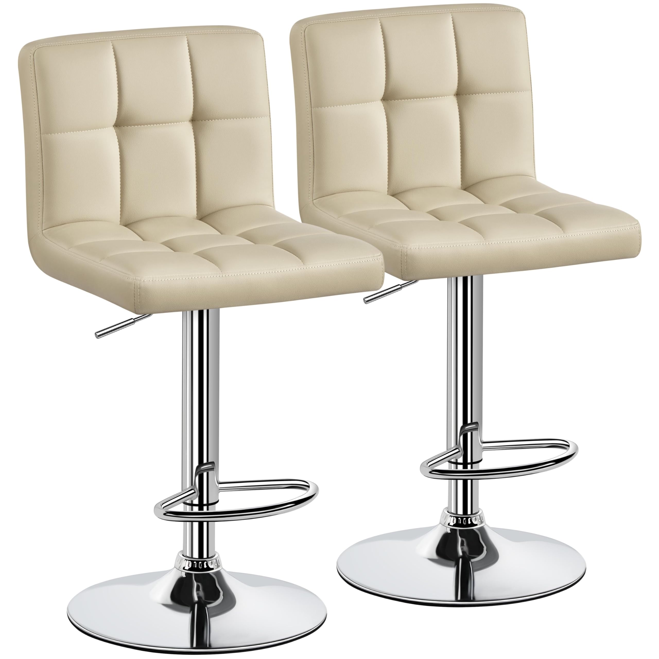 Yaheetech Bar Stools Set of 2, Adjustable PU