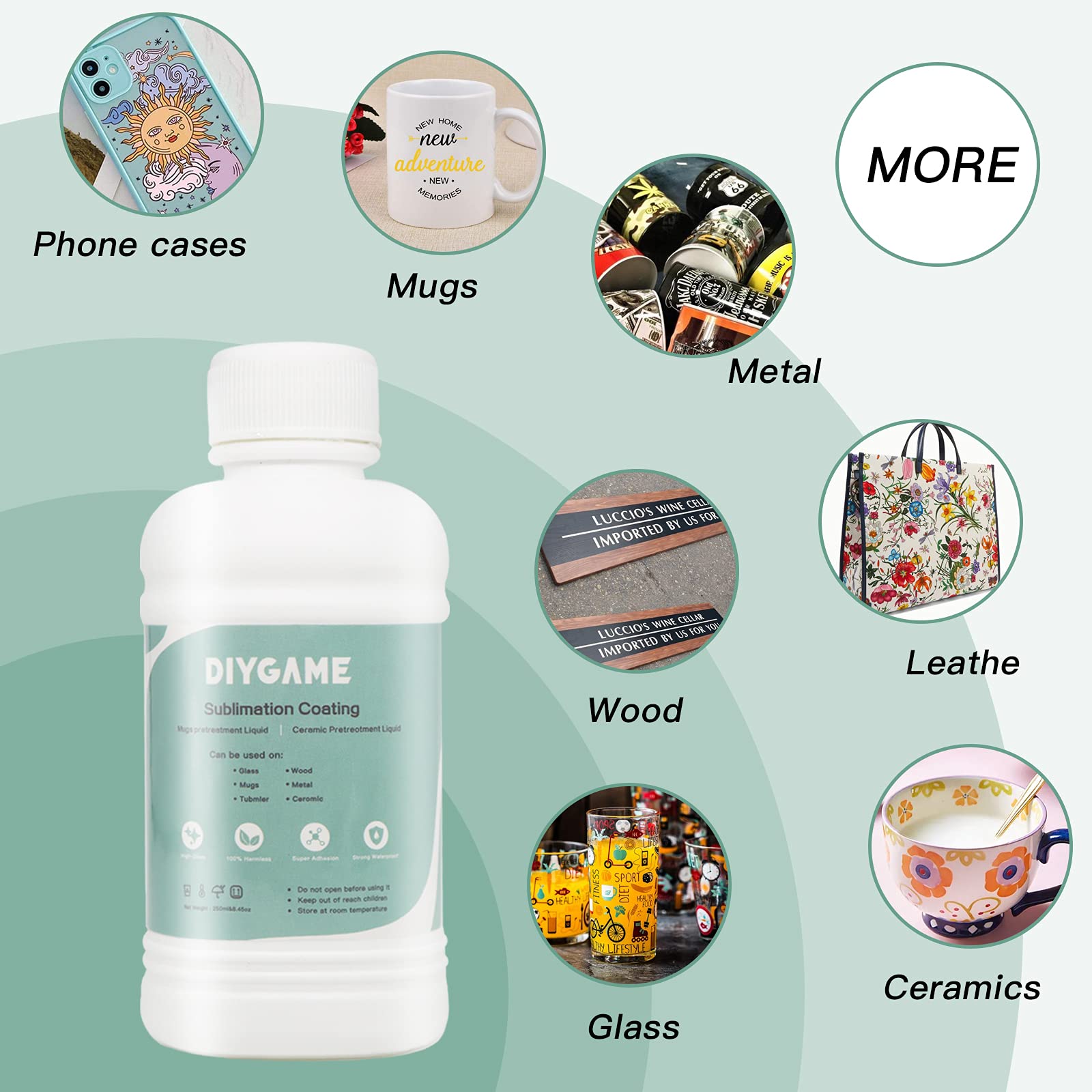 SLANZVAL 250ml Sublimation Coating for Ceramics, Mugs, Phones case, Metal, Wood, Glass, Leather, Tumbler, All Hard Surfaces Sublimation Spray with high Gloss Finish, Waterproof and Super Adhesion