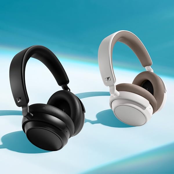 SENNHEISER ACCENTUM PLUS WIRELESS BLUETOOTH HEADPHONES NOISE CANCELLING – QUICK-CHARGE FEATURE, 50-HR BATTERY PLAYTIME, ADAPTIVE HYBRID ANC, BLUETOOTH OVER EAR HEADPHONES FOR TRAVELING, SCHOOL, WHITE