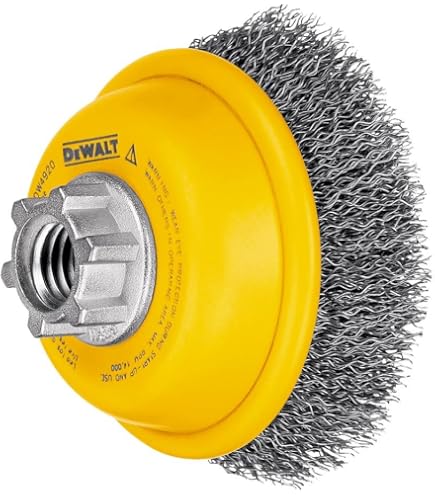 DEWALT Draht-Topfbürste Geknotet – 10,2 Cm, Karbonstahl, 5/8-11 Dorn, Für Winkelschleifer