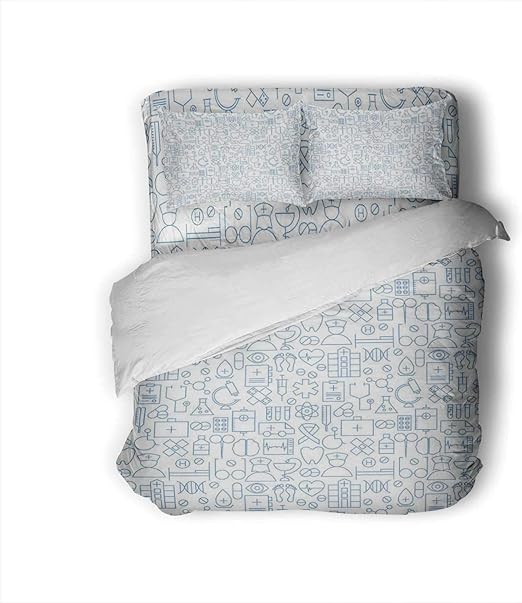 amazon com hoveniacis queen size sheet thin medical line health care white seamless pattern healthcare and medicine bed sheets pattern size sheet sets queen size home kitchen amazon com