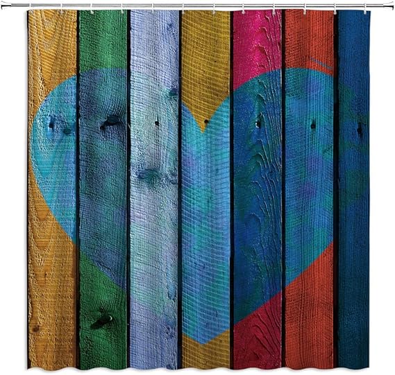 Cortina de ducha rústica Puerta de granero de madera vintage Tablón de