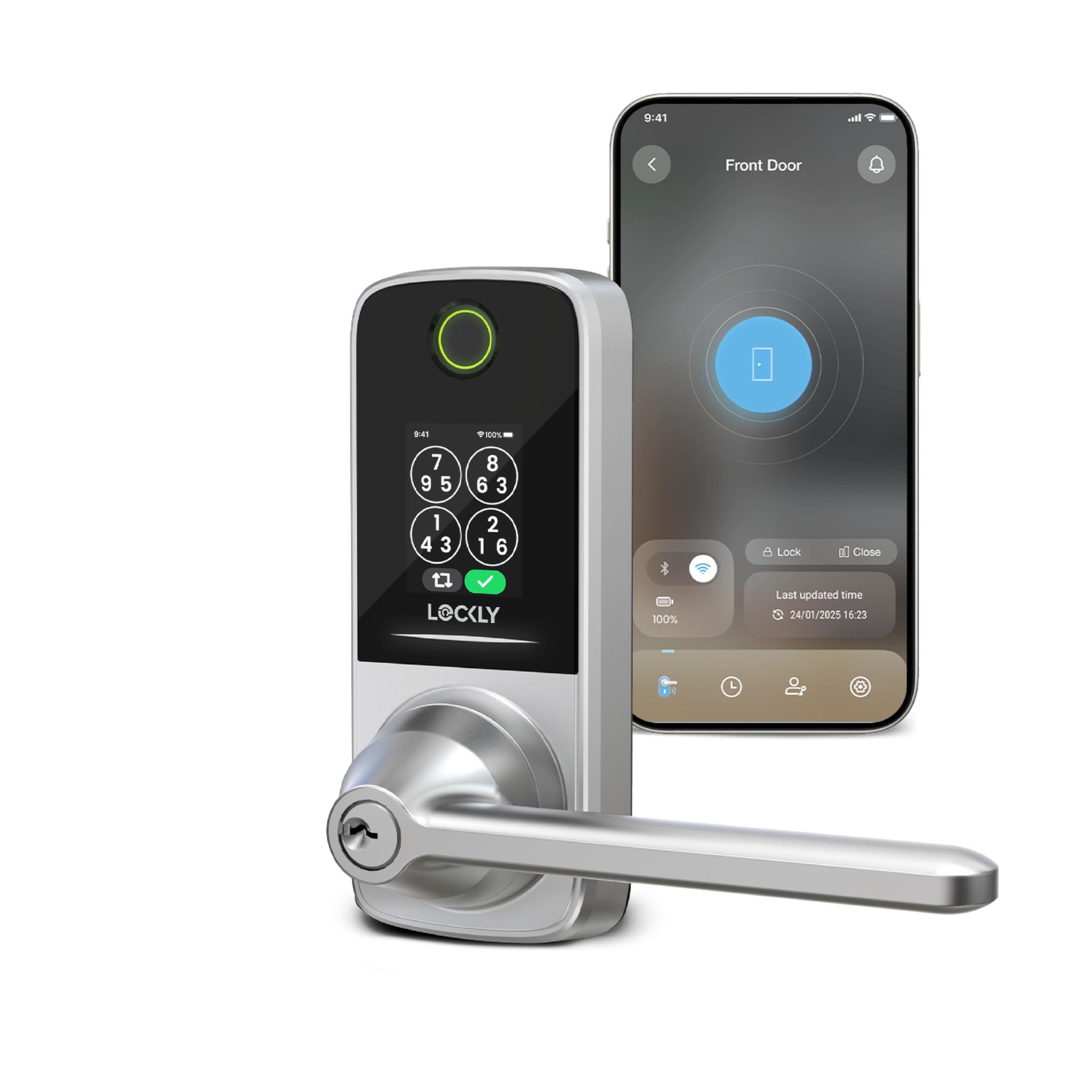 Lockly Secure Pro Latest Smart Lock with Handle - AI Biometric Fingerprint