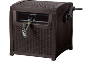 Suncast Hose Reel with Smart Trak Hose Guide, Water-Tight Connection, Durable Resin Construction, 225' Hose Capacity, Brown, Made in the USA
