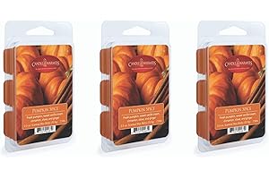 CANDLE WARMERS ETC 3 Pack Soy Wax Blend Classic Fragrance 2.5 oz Wax Fragrance Melt Tart, Pumpkin Spice