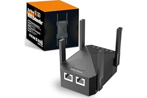 WiFi Extender Signal Booster for Home, 6 High-Gain Antennas, Covers Up to 10000 Sq.Ft & 120 Devices, 1200Mbps Dual Band (2.4G