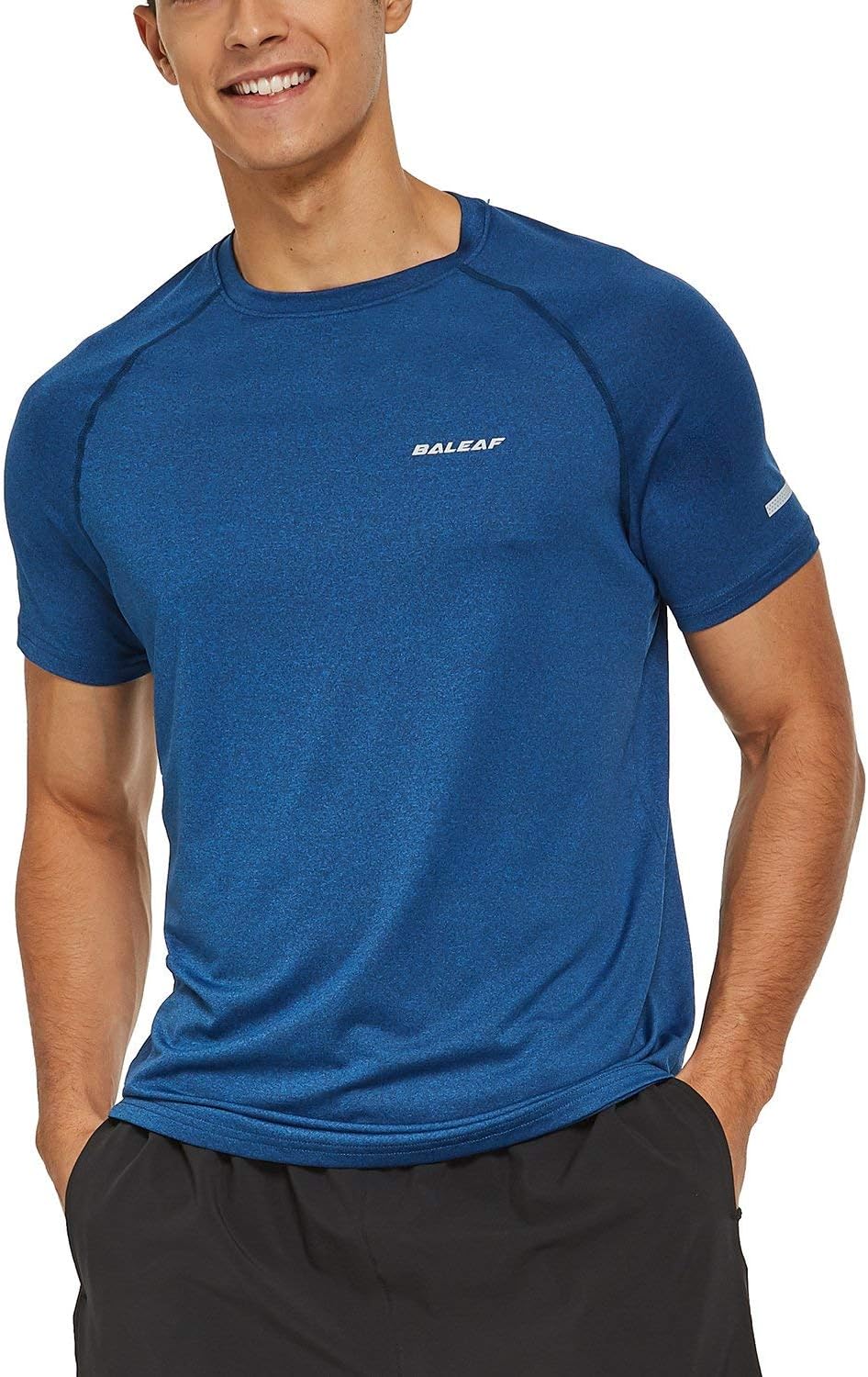 BALEAF Men's Quick Dry Short Sleeve T-Shirt Sun Protection Running Workout Shirts: Clothing