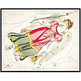 YELLOWBIRD ART & DESIGN Vintage Virgo Astrological Zodiac Chart - Great Gift and Chic Home Decor - Stars - Ready to Frame (8x10) Photo