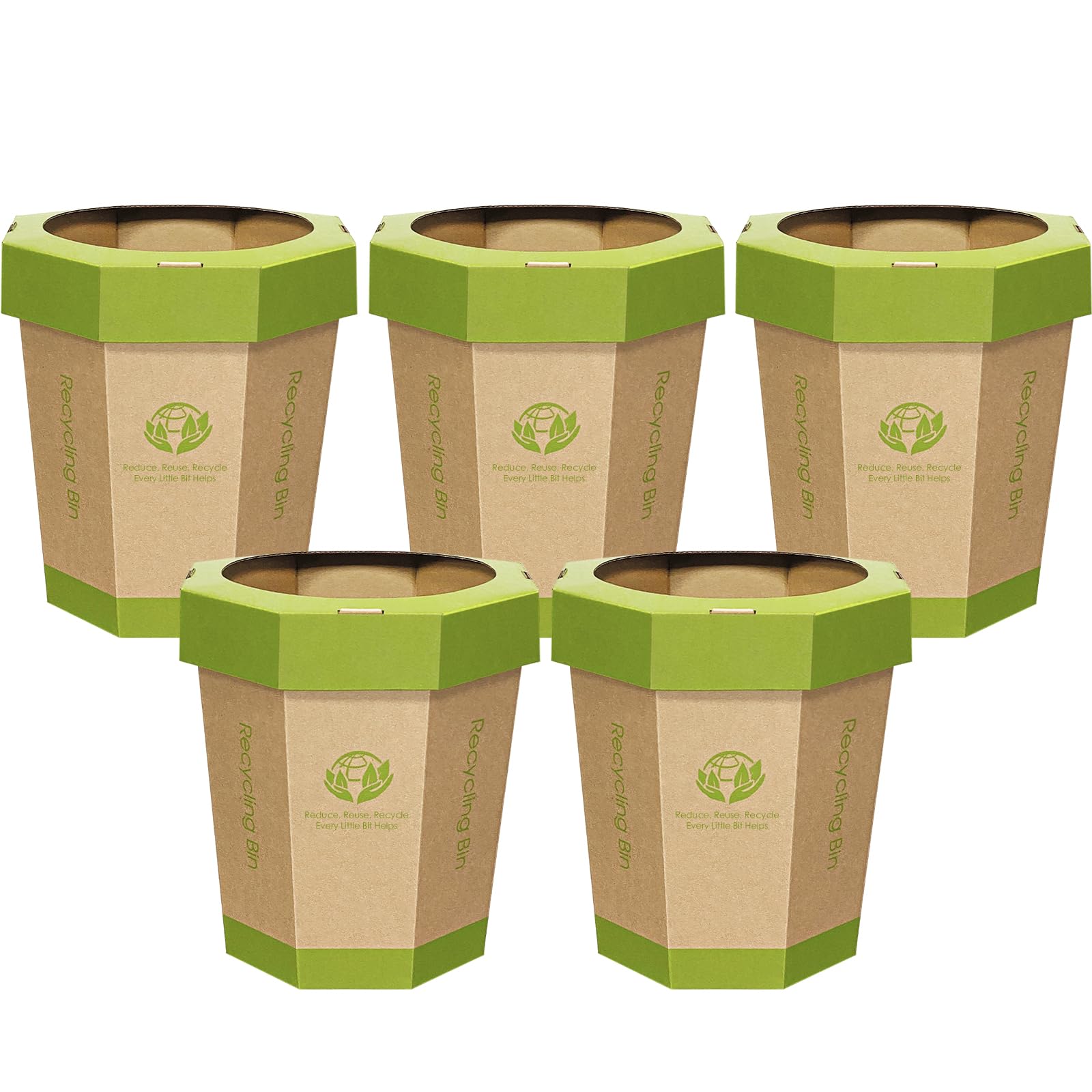 Photo 1 of 5 Pack Cardboard Trash Cans (3-Gallon) Reusable, Foldable, Recyclable, Plastic-Free Trash Bins & Outdoor Emergency Toilet for Kids - Garbage Cans ideal for Bedroom, Room, Office Indoor & Outdoor Use