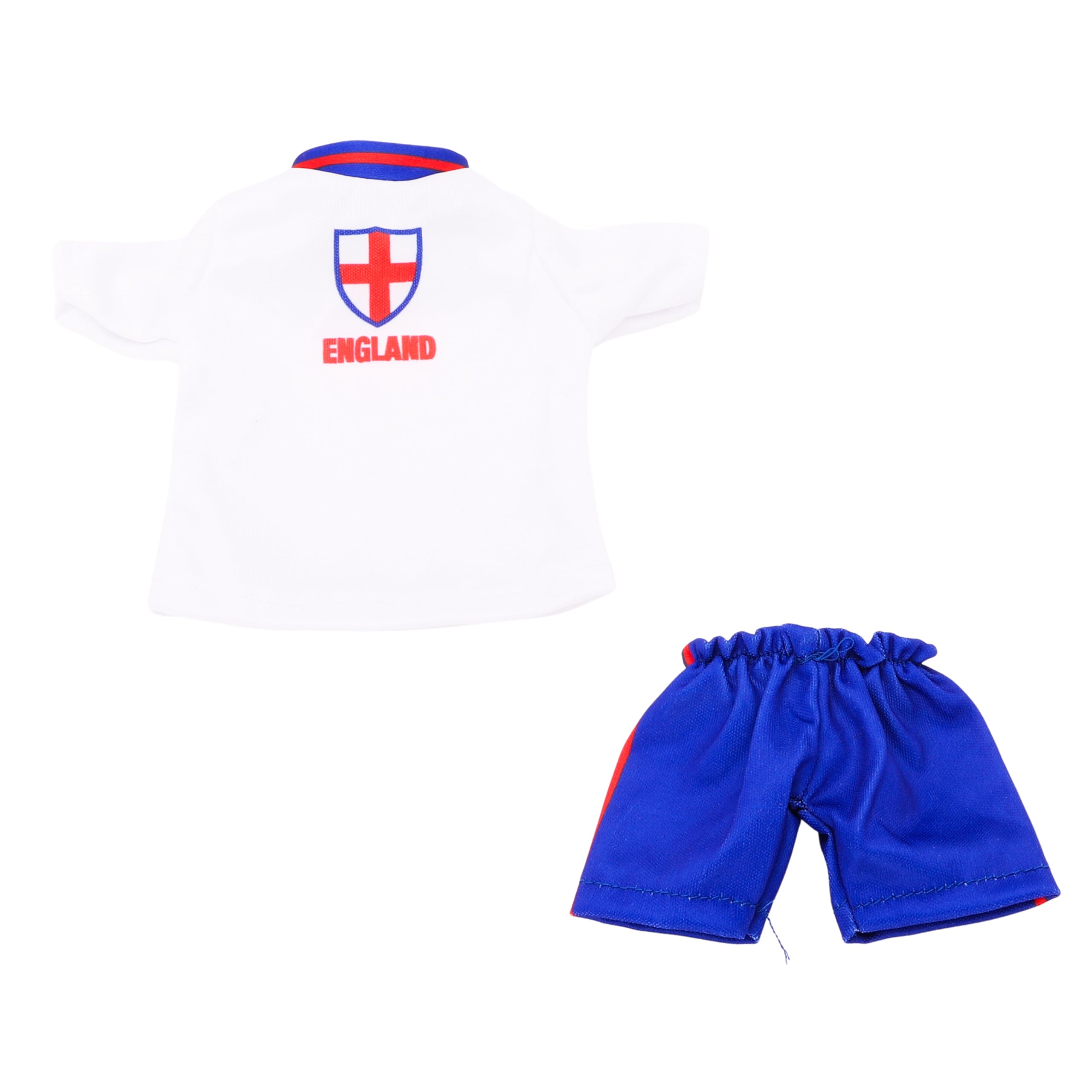 Toyland® Miniature England Kit For Elves - England Shirt & Blue Shorts - St George's, Euro & World Cup Accessories - English Party Decorations
