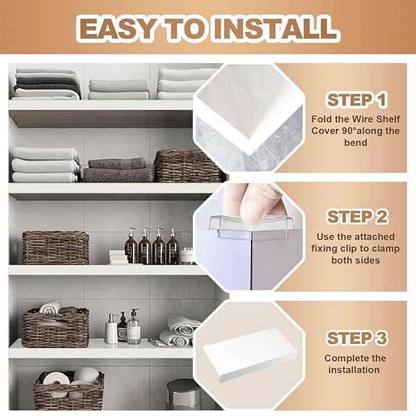 5 PCS WIRE RACK COVERS 36X12X2.5 INCH PVC PANTRY SHELF COVER 0.31 INCH THICK REMOVABLE CLOSET WIRE RACK SHELF COVERS,DECORATION KITCHEN BATHROOM OFFICE SHELVING (LIGHT LUXURY WHITE,36X12X2.5INCH)