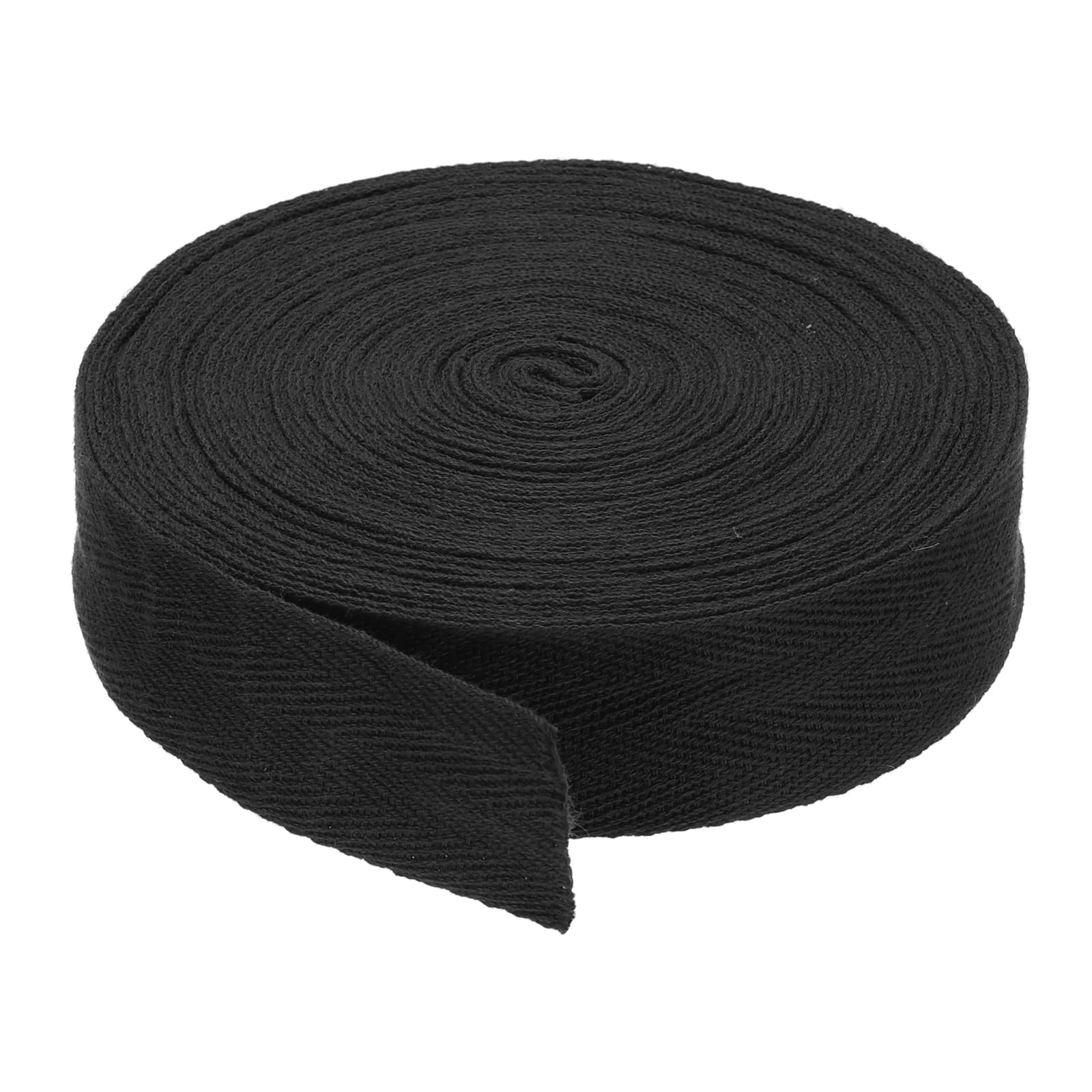 PATIKIL 1.2"/3cm Cotton Twill Tape 10 Yards Cotton Ribbon Bias Binding Tape Herringbone Webbing Trim for Sewing Gift Wrapping Craft DIY Black