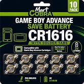 CR1616 Battery Tabbed Gameboy Advance Cartridge Battery 10-Pack 3V | GBA Gameboy Advance Save Battery Cartridge Repair Solder Tabs Backup Memory Lithium Coin Cell 3V Save Files Retro Game Saves