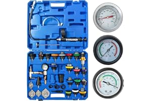 SIXIWANZI 34PCS Radiator Pressure Tester and Vacuum Refill Kit, Universal Coolant Pressure Tester and Vacuum Refill Kit for M