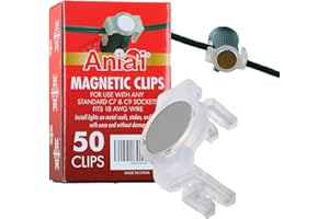 Aniai Strong Magnetic Christmas Light Clips,for Outdoor Living, Box of 50Pcs