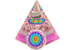 EVER VIBES Horoscope Orgone Pyramid & Palm Stone Set, Healing Crystal Scorpio Zodiac Sign Gift Set Made of Pyrite & Peru Rhodochrosite for Strength and Intelligence