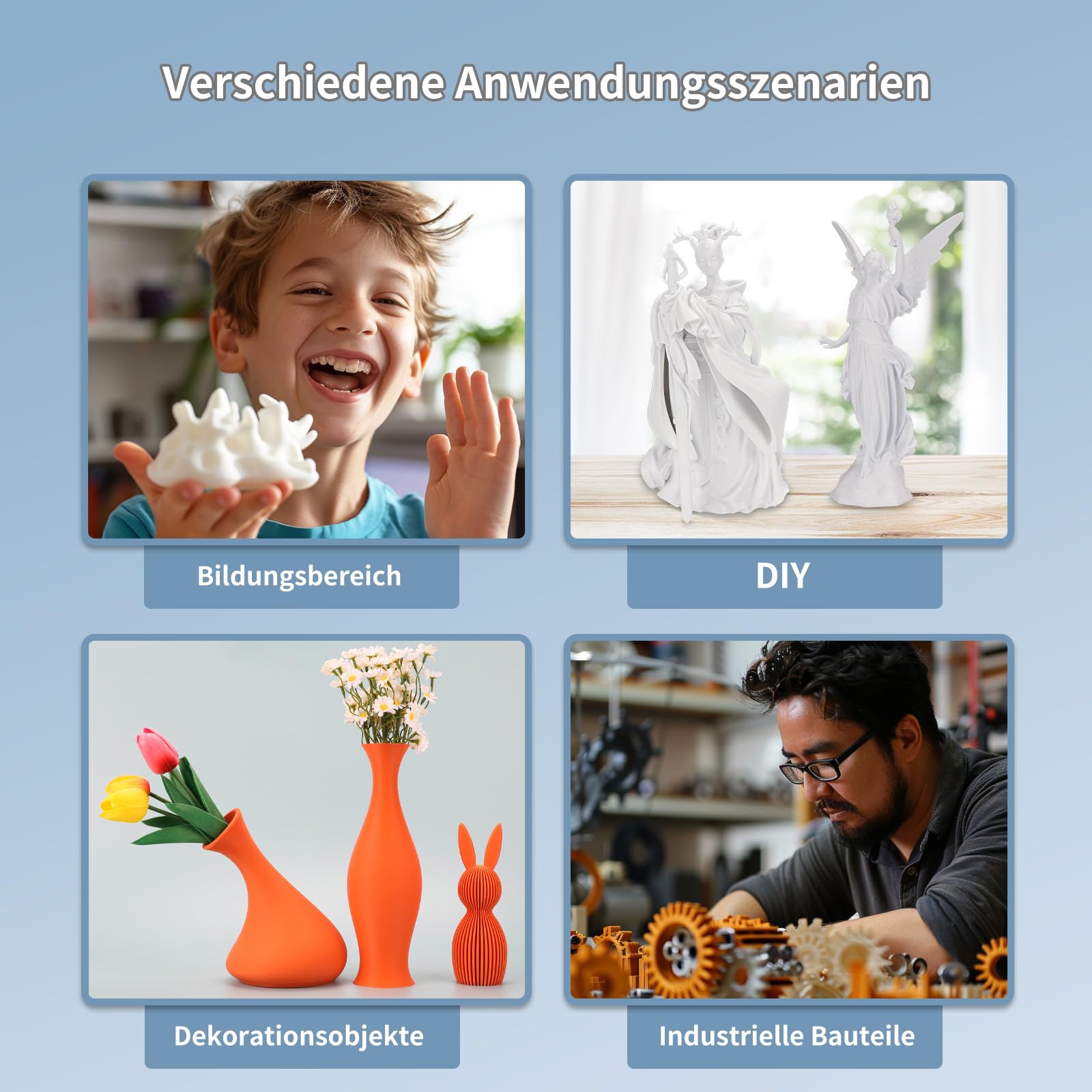 3DHoJor PLA Filament 1.75mm, 1kg 3D Drucker Filament PLA, Maßgenauigkeit +/- 0,02 mm, ultraschnelle Filament 3d Druckmaterialien, Vakuumverpackung,für FDM 3D Drucker, Grün 7