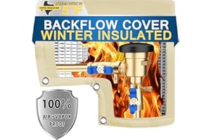 Backflow Preventer Insulation Cover (5°F), POROLIR 12"X13" Thicker Pressure Vacuum Breaker Cover, Water Well Pump Sprinkler Valve Cover, Outdoor Faucet Cover for Winter, Khaki