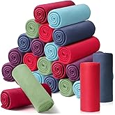 24 Packs Fleece Throw Blanket Soft Warm Lightweight Fleece Blanket Cozy Throw Bulk for Bed Couch Sofa Home Office Wedding Gifts Suitable for Seasons, 50 x 60 Inches(Novel Color)