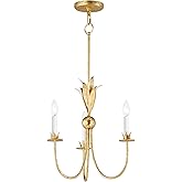 Maxim Lighting Paloma 3 Light Mini Pendant | Gold Leaf Finish with Feather-Inspired Details | Elegant Biophilic Design for Di