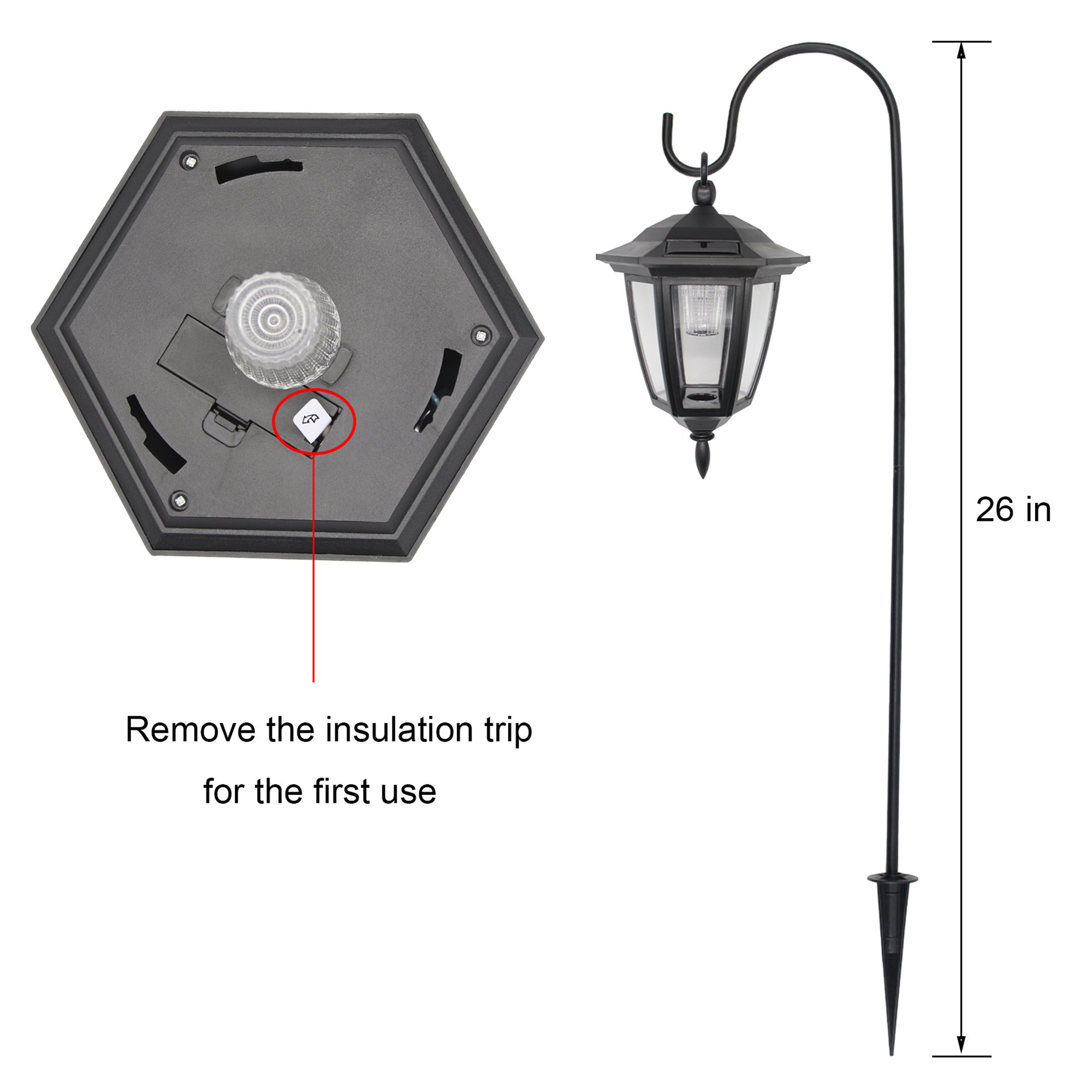 Maggift 26 Inch Hanging Solar Lights Dual Use Shepherd Hook Lights with 2 724190817070 eBay