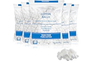 Heigble 1000 Pcs Soft Cotton Ball Bulk Organic Medium Cotton Ball Absorbent Multipurpose Pure Cotton Ball for Nail Polish Remover Makeup Removal First Aid Face Crafting Cleaning Skin Applying Lotion