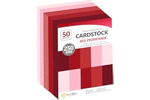 BEARBOSS Red Colored Cardstock Thick Paper 50 Sheets, 8.5" x 11" Heavyweight 92lb Cover Card Stock for Crafts and DIY Cards Making