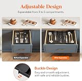 Lifewit Utensil Drawer Organiser Extendable Cutlery Tray Black view 4