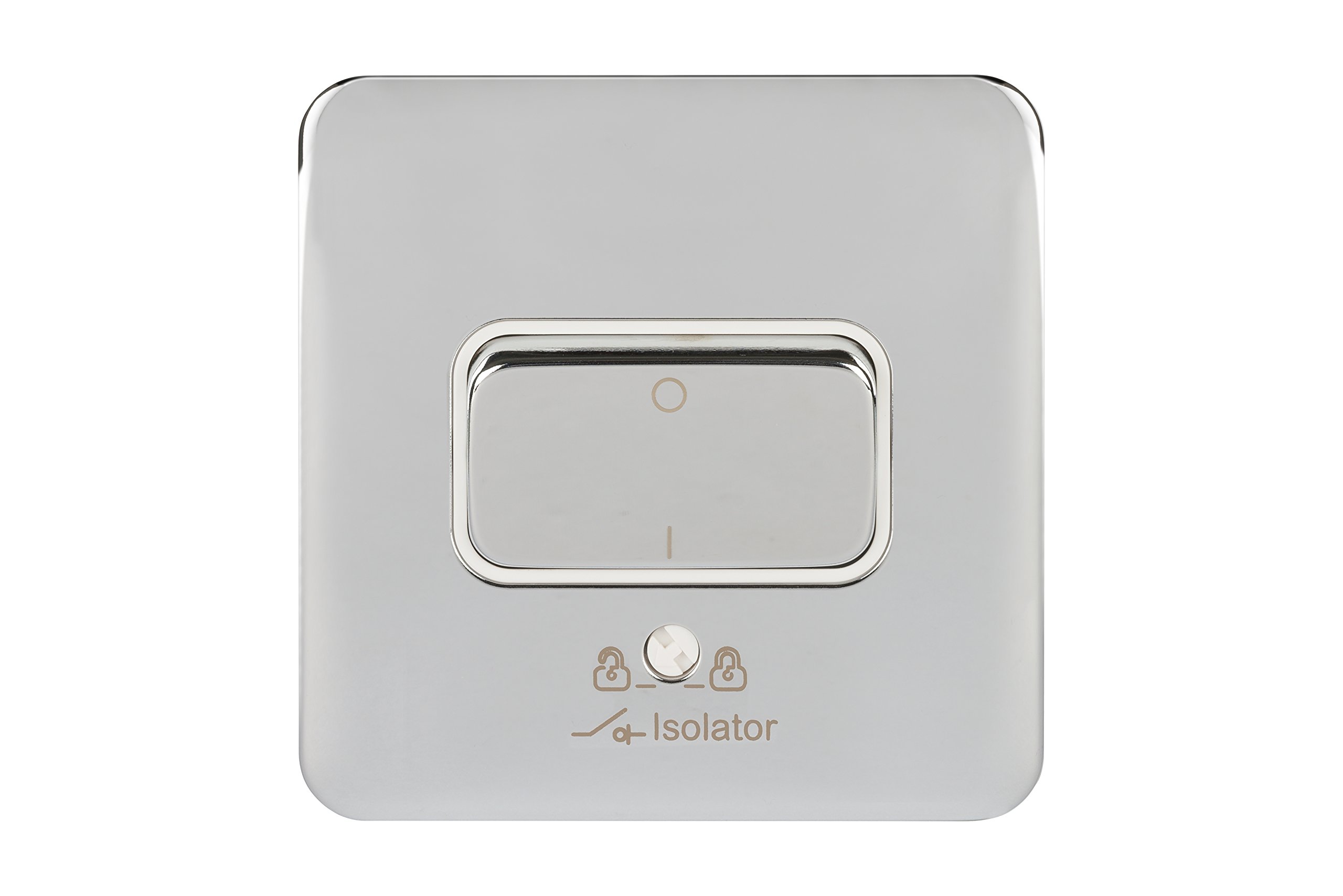 Schneider Electric GGBL1013WPC Lisse Screwless Deco 10A 3P Isolator Switch WPC, 240 V, Polished Chrome