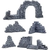 Warmtree Ruined Stone Walls Set, Terrain Scenery Diorama Supplies | Tabletop Terrain Scenery for Tabletop 28mm Miniatures Wargame