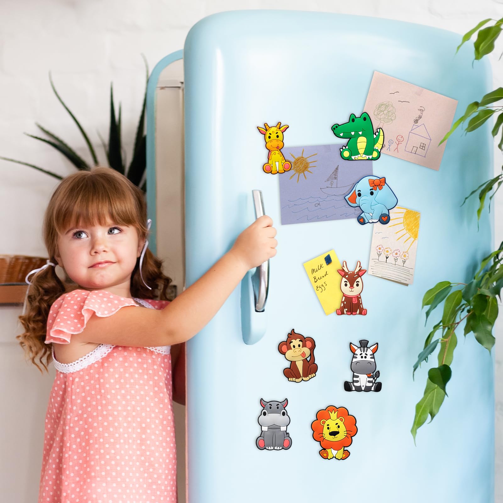 DMIGHT Fridge Magnets for Toddlers 1-3, Animal Refrigerator Magnet for Kids, Baby Educational Gift, Full Back Magnetic Kids Magnets