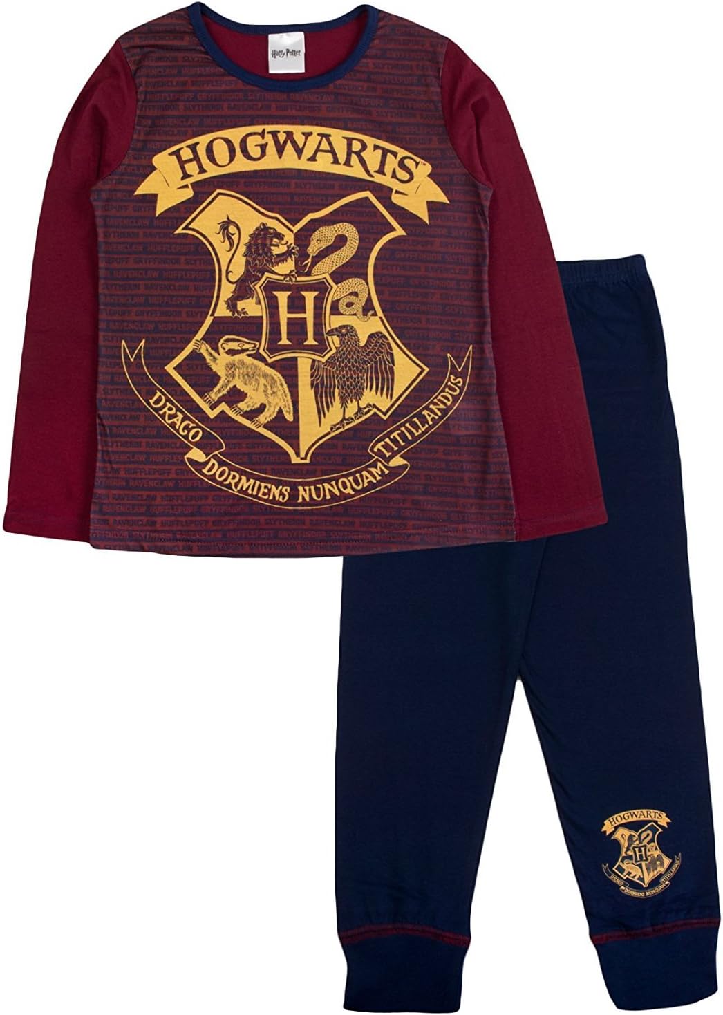 Dannii Matthews 100% Official Merchandise Kids Childrens Girls Character 2 Piece PJ Pyjama Set, Harry Potter Hogwarts, 5/6