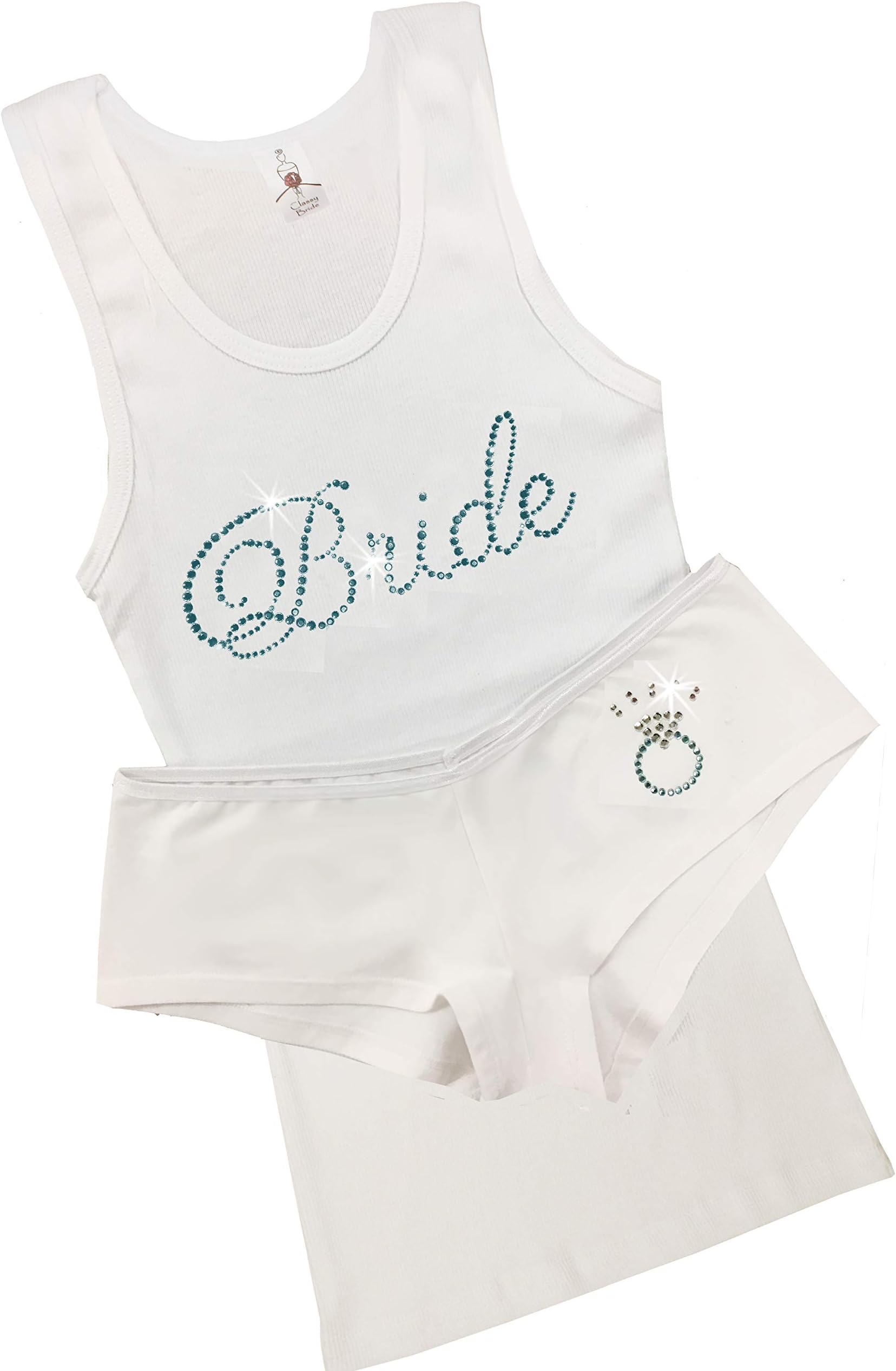 Bridal Lingerie Boyshort Pajama Set with Bride and Ring
