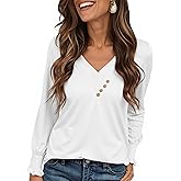 GraceSelect Womens Dressy Business Casual Tops, Puff Long Sleeve V Neck T Shirts for Leggings, 2026 Office Tunic Work Blouses