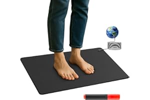 Z ZONAMA Grounding Mat with 100K Ohmresistor,The Globe Pad for Feet Earth Ground Therapy Improved Sleep Reduced Pain,Earth Grounded Pads Healthy Mats with Grounding Wire Magnetic Therapy