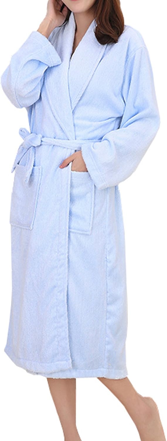 S.T.M Women's Winter 100 Cotton Towelling Thick Terry Cloth Robe Calf