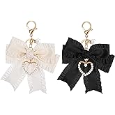 LXUEJIE 2Pcs Bow Keychain Charm for Women, Purse Bow Charm Backpack Charms Purses Keychain Purse Accessories Charms Bowknot Cute Bows Keychains for Car Handbag Decoration Accessories