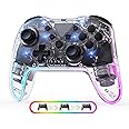 Wireless Pro Controller for Switch & Switch 2, Lite,OLED,PC, Android & iOS, with 7 Color RGB Lighting, Turbo, Vibration & Wak
