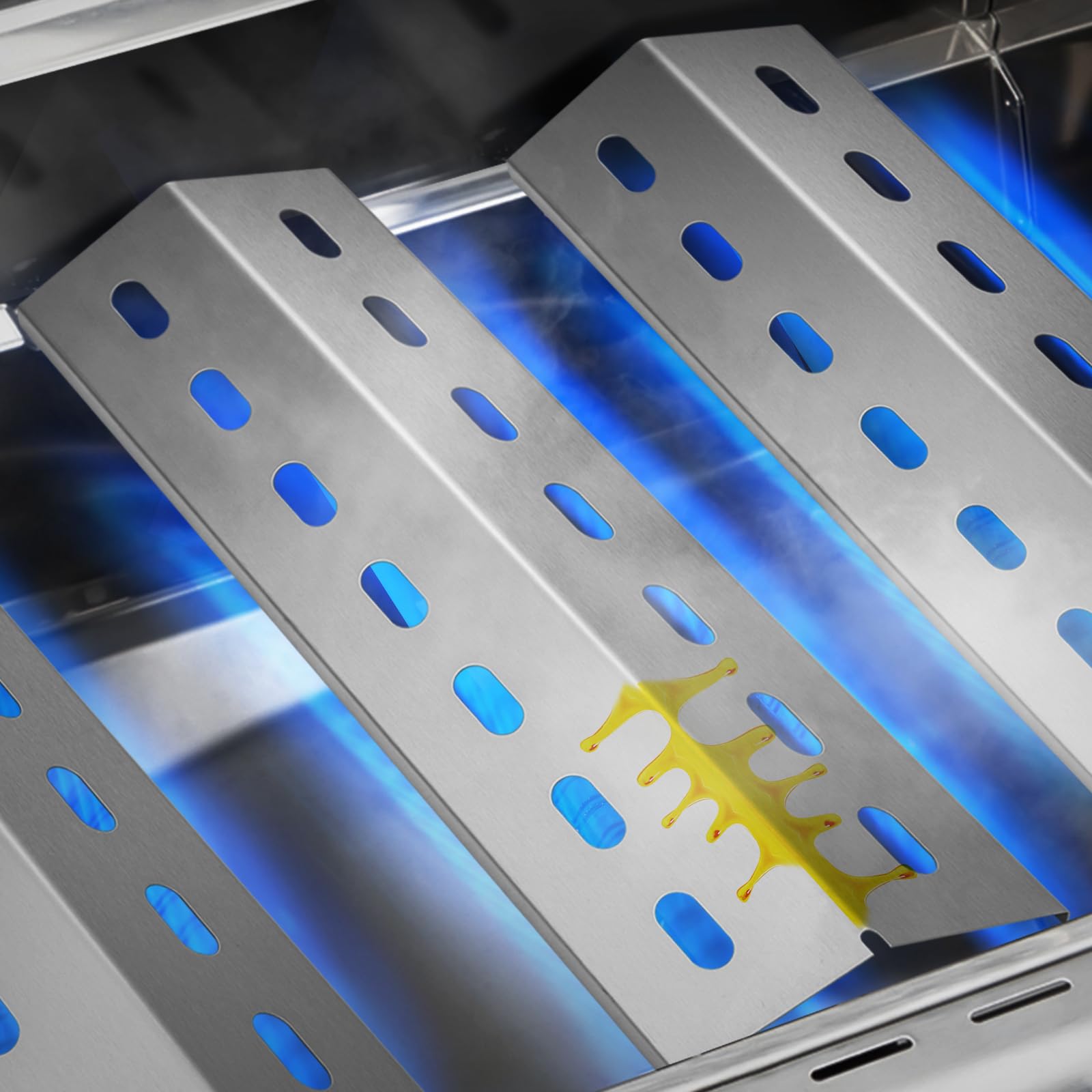 36,5 x 12 cm Edelstahl Universal Brennerabdeckung Heizplatte Ersatzteile für Enders Chicago 3, Enders Boston 6 Kr Turbo, Enders Boston Pro 3K, Tepro 3561,Barbecook Brahma 4.0, 3 Stück Flammenverteiler 7