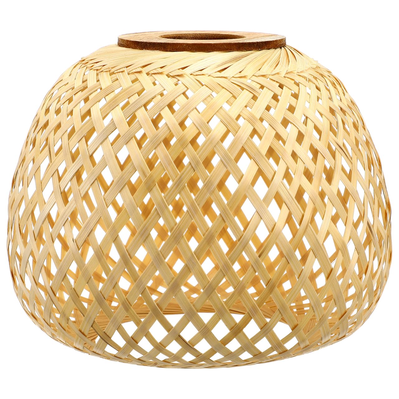 Photo 1 of UKCOCO Bamboo Wicker Rattan Lampshade - Bamboo Dome Lampshade - Japanese Design Rattan Basket Pendant for Table Lamp Chandelier, 7.6x7.6x6.1 Inch