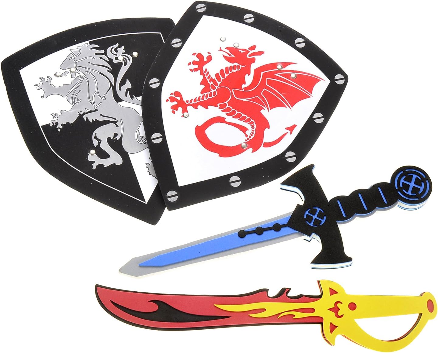 Amazon Com Powertrc Sword And Shield Play Set Dragon And Lion Shield For Party Favors Pretend Play Toys Games