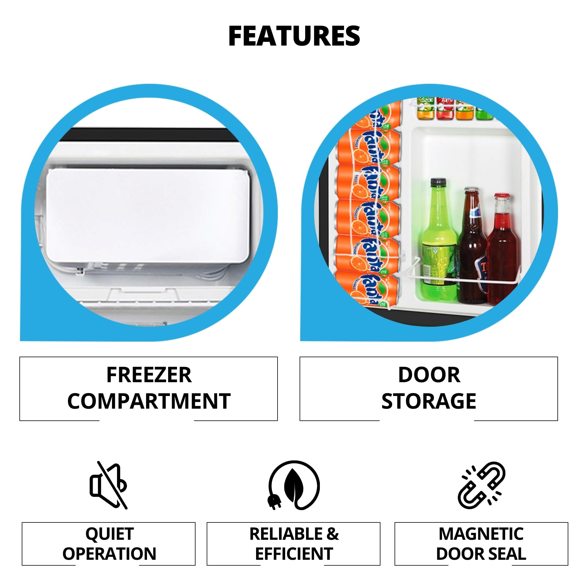 Koolatron Refrigerator - Fridge With Freezer For Kitchen, Bedroom, office, Dorms, Cool Storage For Wine, Beverages, Compact Free Standing, Neveras Pequeñpara, 4.6 Cubic Feet Capacity, White