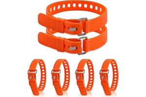 6 Pack Silicone Utility Industrial Straps with Holes, 20 Inch Adjustable Straps with Buckles, Reusable Tie Downs for Securing