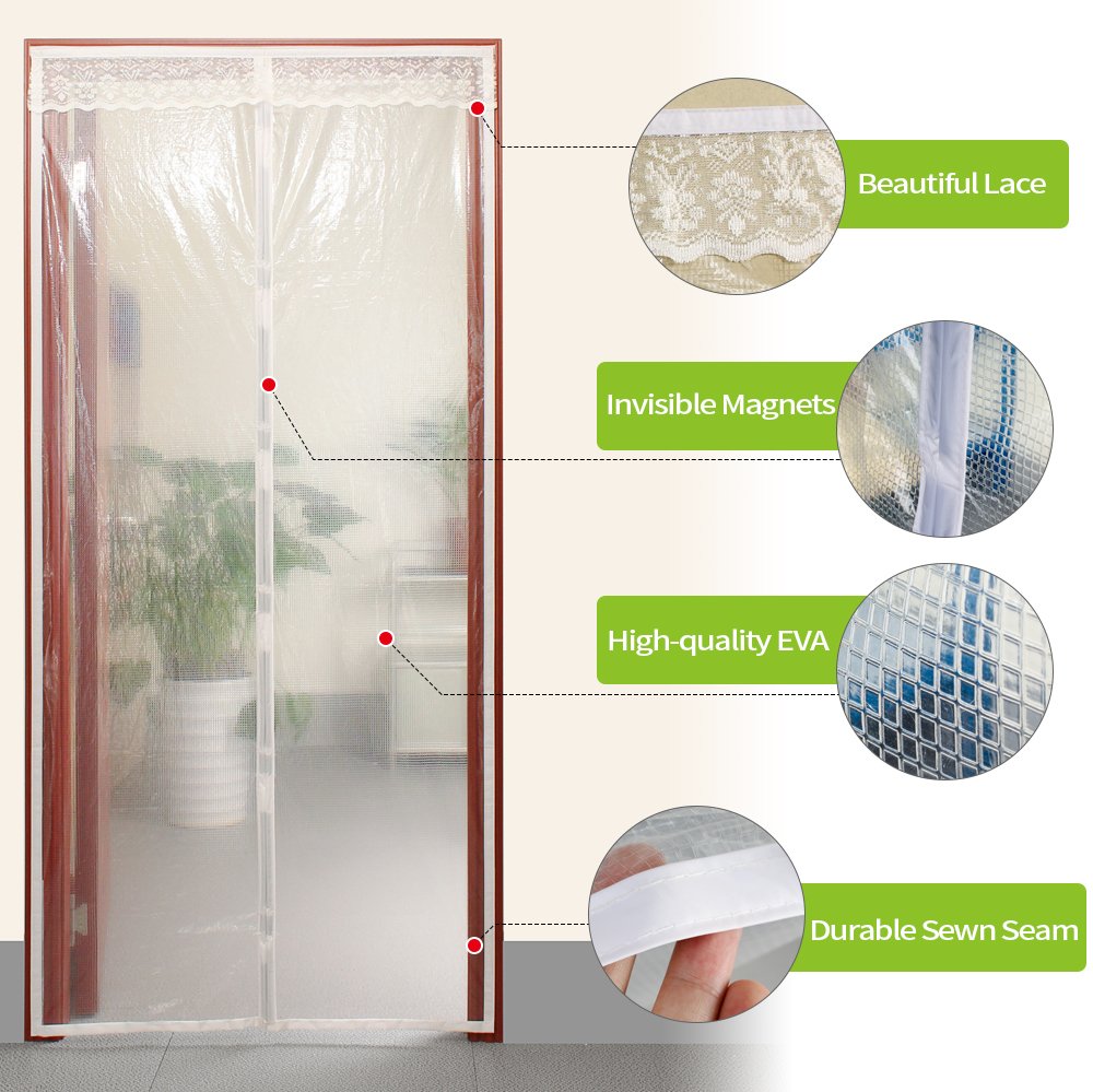 Thermal Screen Door Curtain, Insulated Door Covering for Warm
