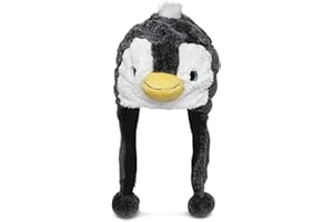 Puzzled Brown Moose Plush Hat - Super Soft Warm Hat With Ear Flaps, Cozy Fleece Winter Hat For Kids & Teens - One Size