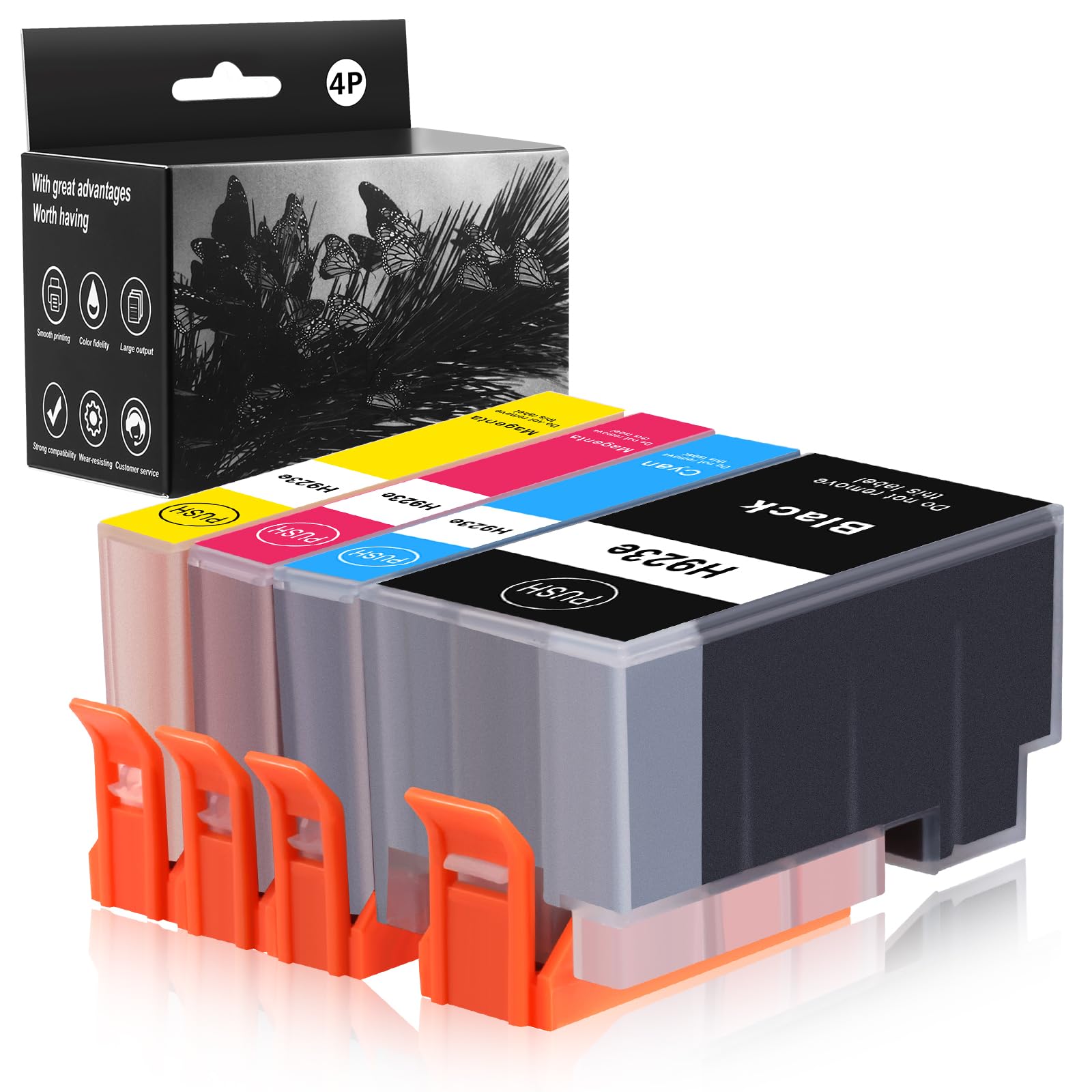 Photo 1 of 923XL 923e Ink Cartridges for HP OfficeJet Pro 8130e 8135e 8139e 8138e 8122e 8120 8124e 8125e 8130 8132e 8134e Printers (4 Pack with Chip)