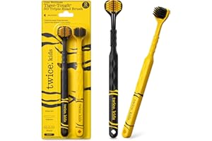Twice Twice Kids 3D Triple-Head Toothbrush – Gentle, Soft Bristles for Braces, Aligners, and Sensitive Gums, Fun Design for Effective Plaque Removal & a Fresh, Clean Smile, 2 Count