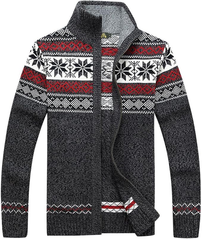mens zip up wool cardigan