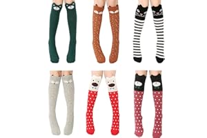 Happy Cherry Kids Girls Cute Cartoon Cotton Knee High Socks Stockings