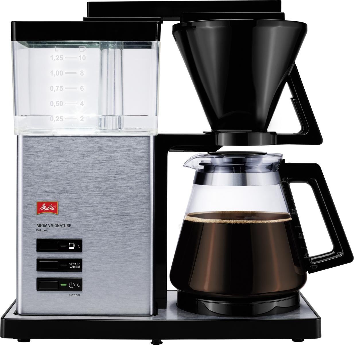 Melitta Aroma Signature Deluxe, 1007-02, Filter Coffee Machine with Glass Jug, Timer and Programmable Warmer, Black
